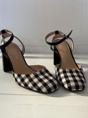 Kelly & Katie - Black and White Plaid Heels